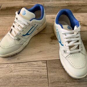 Bally KUBA Leather Sneaker men size 10 lace up blue white retro luxury 43